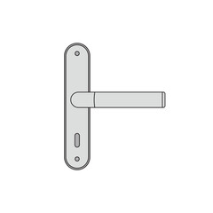 Hand drawn kids drawing Vector illustration door handle flat cartoon isolated