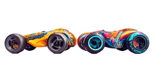 Obraz premium three set of four wheel with artistic design isolated transparent background