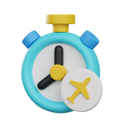 3D Airport Clock Illustration