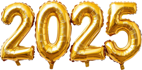 Gold Balloon Number 2025 New Year Celebration Party Decoration