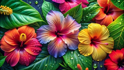 Vibrant Summer Tropical Macro Photography for Posters and Designs