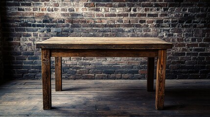 Rustic Wooden Table in an Industrial Space