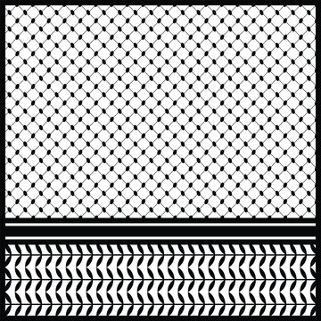 Black and white checkered pattern keffiyeh palestine scarf design
