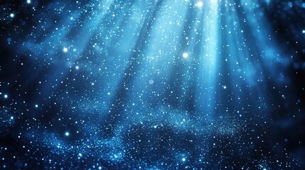 Enchanting Blue Light with Sparkling Particles