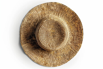 "Classic Straw Hat Isolated on White: Timeless Summer Style"