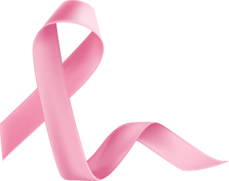 International Symbol of Breast Cancer Awareness Month Pink Ribbon on Transparent Background. Png illustration - Powered by Adobe