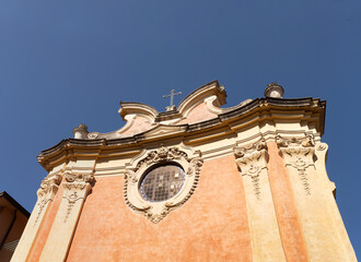 View of the church of Saint Apollonia with a Baroque style exterior