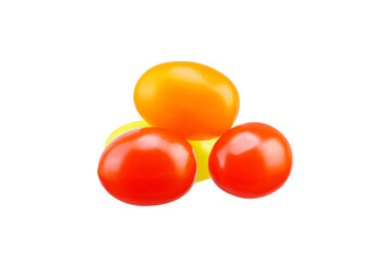 red tomato vegetable isolated on white background.