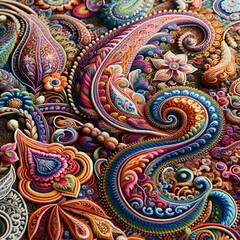 Naklejka premium Luxurious Indian silk and cotton in a variety of colors, such as red, brown, red, and dark blue. Luxurious mood