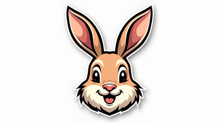 Obraz premium Rabbit Head logo sticker vector illustration art design
