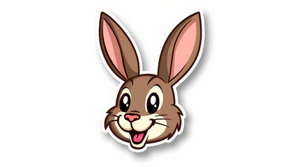Rabbit Head logo sticker vector illustration art design