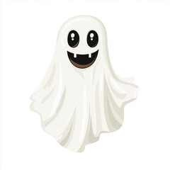 HALLOWEEN GHOST creative banner,minimalistic flat vector illustration,plain background