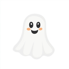 HALLOWEEN GHOST creative banner,minimalistic flat vector illustration,plain background