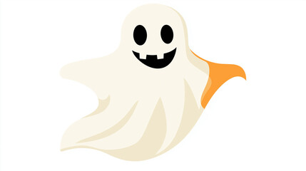 HALLOWEEN GHOST creative banner,minimalistic flat vector illustration,plain background