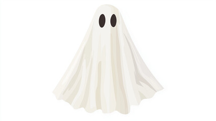 HALLOWEEN GHOST creative banner,minimalistic flat vector illustration,plain background