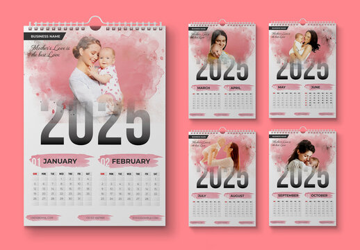 Watercolor Wall Calendar 2025