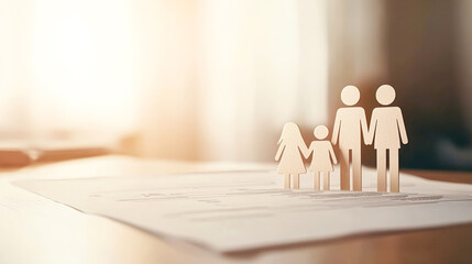 Paper Figures Representing Family on Table