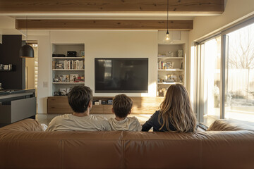 People watch a movie together