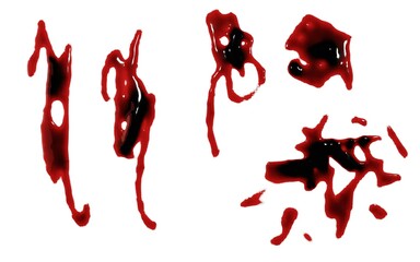 3d render of blood stain, splatter or spatter for crime scene or violence concept