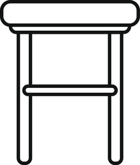 Simple vector of a tall bar stool featuring a backrest and footrest, ideal for minimalist interior design concepts