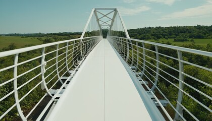 Fototapeta premium Footbridge in forest against sky 1