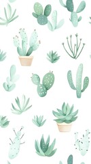 Minimalist Succulent Pattern for Creative Projects