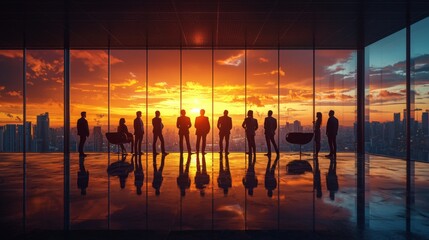 Business team celebrating a major milestone in a luxury office