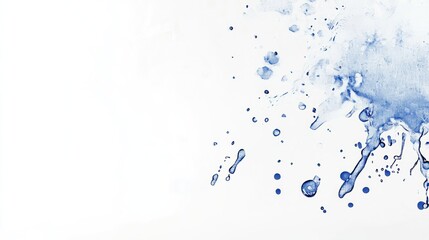 Fototapeta premium Abstract blue watercolor splash on a white background, ideal for design and artistic projects.