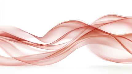 Naklejka premium Abstract flowing waves in soft red tones on a white background.