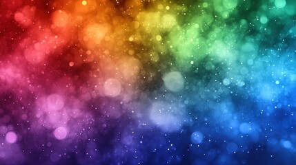 Obraz premium A vibrant, colorful abstract background with bokeh effects in rainbow hues.