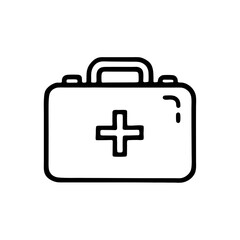 Obraz premium Line art illustration of a medical first aid kit