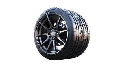 Obraz premium Wheels, tires and discs , Car tire isolated on white background, transparent png