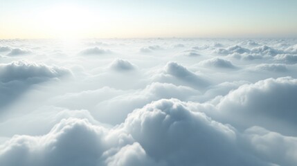 Fototapeta premium A serene view of fluffy clouds under a soft light, evoking tranquility and peace.