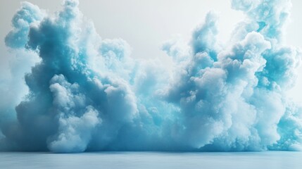 A serene scene of fluffy blue clouds, evoking tranquility and calmness.