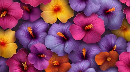 Seamless floral pattern vector, vibrant flower design for textiles, wallpaper, and more