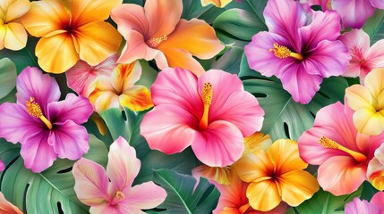 Stunning display of colorful flowers in full bloom, a celebration of nature's beauty