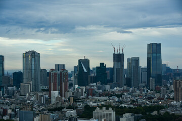 都市風景　高層ビルから眺める東京のビル群