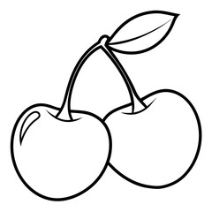 vector illustration of cherries--prunus fruit