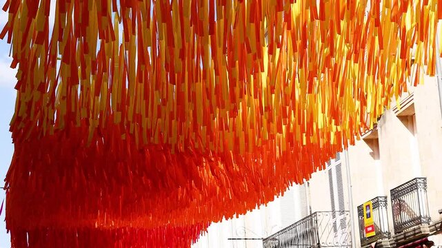 Colorful Ribbon Display in Libourne