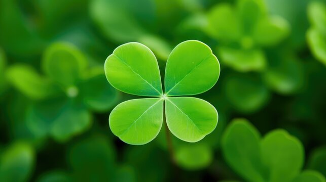 luck four leaf clover outline