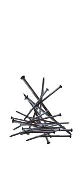 pile of black nails on white background clip art preview