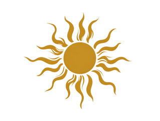 Naklejka premium Radiant Sun Illustration with Bright Rays and Warmth Symbolism