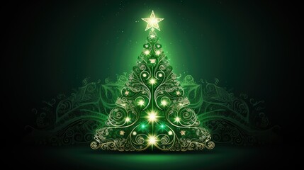designs green christmas tree outline