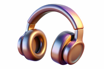 Glossy Headphones on a Plain Table: A Modern Music Experience with Copy Space for Work from Home Concept
