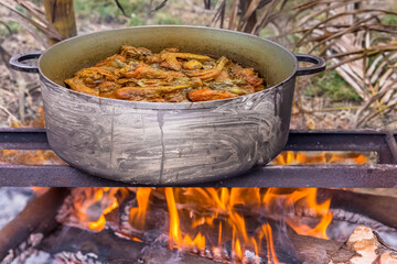 Marmite de cari poulet, île de la Réunion 