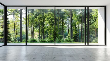 Modern Interior with a Forest View