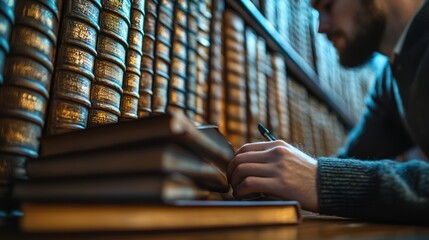a researcher accessing an online archive to gather information for a project