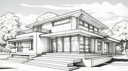 sleek coloring book house