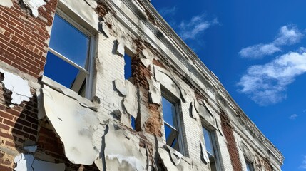 rustic old white brick