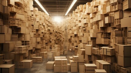 storage piles of boxes